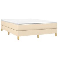 vidaXL Boxspringbett mit Matratze Creme 140x200 cm Stoff