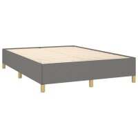 vidaXL Boxspringbett mit Matratze Dunkelgrau 140x200 cm Stoff