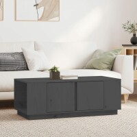 vidaXL Couchtisch Grau 110x50x40 cm Massivholz Kiefer