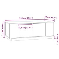 vidaXL Couchtisch Grau 110x50x40 cm Massivholz Kiefer