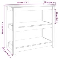 vidaXL Konsolentisch Grau 80x40x74 cm Massivholz Kiefer