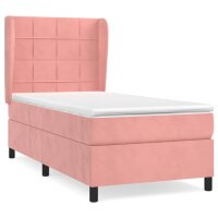 WOWONA Boxspringbett mit Matratze Rosa 80x200 cm Samt