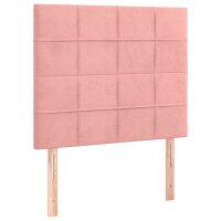 WOWONA Boxspringbett mit Matratze Rosa 80x200 cm Samt