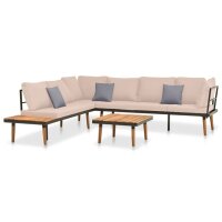 vidaXL 4-tlg. Garten-Lounge-Set mit Kissen Massivholz Akazie