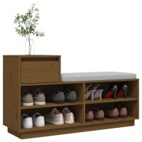 vidaXL Schuhregal Honigbraun 110x34x61 cm Massivholz Kiefer