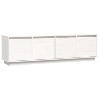 vidaXL TV-Schrank Wei&szlig; 156x37x45 cm Massivholz Kiefer