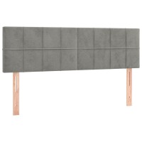 vidaXL Kopfteile 2 Stk. Hellgrau 72x5x78/88 cm Samt