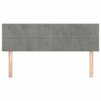 vidaXL Kopfteile 2 Stk. Hellgrau 72x5x78/88 cm Samt