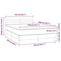 WOWONA Boxspringbett mit Matratze Schwarz 140x200 cm Stoff