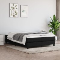 vidaXL Boxspringbett mit Matratze Schwarz 140x200 cm Stoff