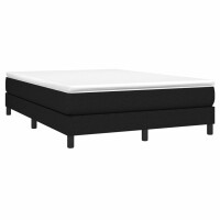 vidaXL Boxspringbett mit Matratze Schwarz 140x200 cm Stoff