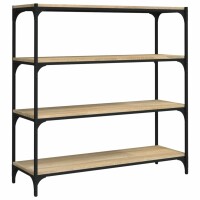 vidaXL B&uuml;cherregal Sonoma-Eiche 100x33x100 cm Holzwerkstoff und Stahl