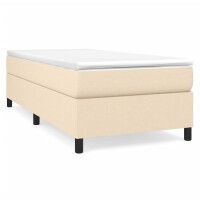 vidaXL Boxspringbett mit Matratze Creme 90x190 cm Stoff