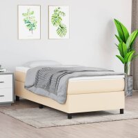 vidaXL Boxspringbett mit Matratze Creme 90x190 cm Stoff