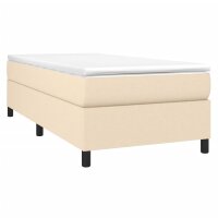 vidaXL Boxspringbett mit Matratze Creme 90x190 cm Stoff