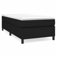 vidaXL Boxspringbett mit Matratze Schwarz 100x200 cm Stoff