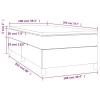 vidaXL Boxspringbett mit Matratze Dunkelbraun 100x200 cm Stoff