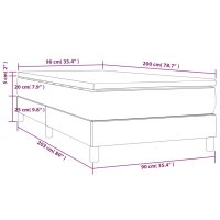 vidaXL Boxspringbett mit Matratze Wei&szlig; 90x200 cm Kunstleder