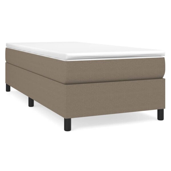 WOWONA Boxspringbett mit Matratze Taupe 100x200 cm Stoff