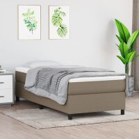 WOWONA Boxspringbett mit Matratze Taupe 100x200 cm Stoff