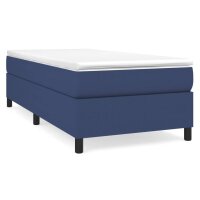 vidaXL Boxspringbett mit Matratze Blau 90x200 cm Stoff