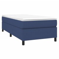 vidaXL Boxspringbett mit Matratze Blau 90x200 cm Stoff