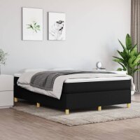 vidaXL Boxspringbett mit Matratze Schwarz 140x190 cm Stoff