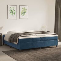 vidaXL Boxspringbett mit Matratze Dunkelblau 200x200 cm Samt