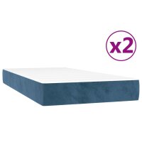 vidaXL Boxspringbett mit Matratze Dunkelblau 200x200 cm Samt