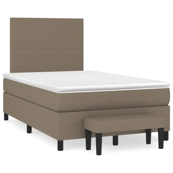 vidaXL Boxspringbett mit Matratze Taupe 120x200 cm Stoff