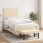 WOWONA Boxspringbett mit Matratze Creme 80x200 cm Stoff