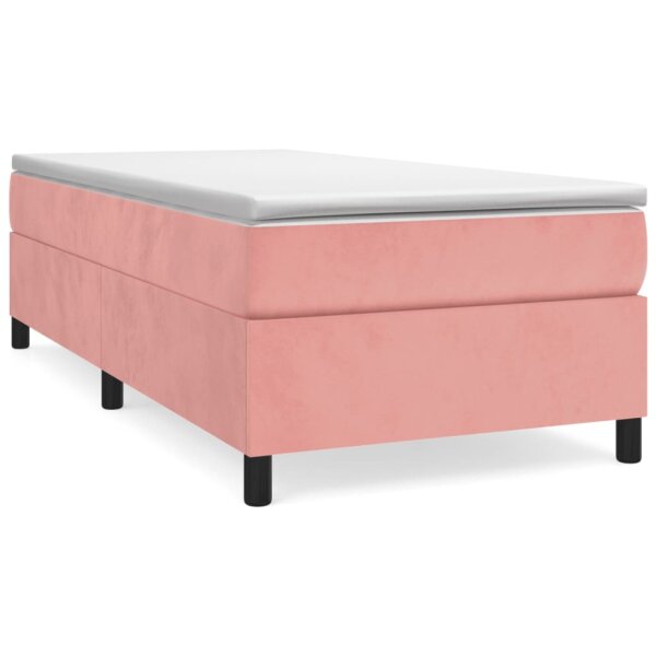 vidaXL Boxspringbett mit Matratze Rosa 80x200 cm Samt