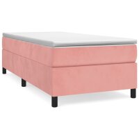 vidaXL Boxspringbett mit Matratze Rosa 80x200 cm Samt