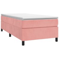 vidaXL Boxspringbett mit Matratze Rosa 80x200 cm Samt