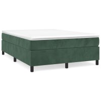 vidaXL Boxspringbett mit Matratze Dunkelgr&uuml;n 140x190 cm Samt