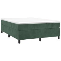 vidaXL Boxspringbett mit Matratze Dunkelgr&uuml;n 140x190 cm Samt