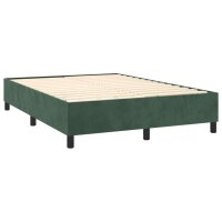 vidaXL Boxspringbett mit Matratze Dunkelgr&uuml;n 140x190 cm Samt