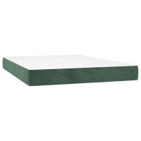 vidaXL Boxspringbett mit Matratze Dunkelgr&uuml;n 140x190 cm Samt