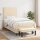 vidaXL Boxspringbett mit Matratze Creme 90x190 cm Stoff