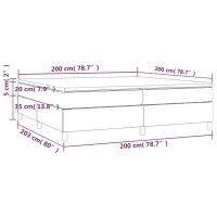 vidaXL Boxspringbett mit Matratze Dunkelbraun 200x200 cm Stoff