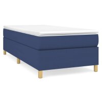 vidaXL Boxspringbett mit Matratze Blau 90x190 cm Stoff