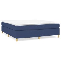 vidaXL Boxspringbett mit Matratze Blau 160x200 cm Stoff