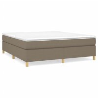 vidaXL Boxspringbett mit Matratze Taupe 180x200 cm Stoff