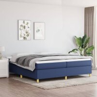 vidaXL Boxspringbett mit Matratze Blau 200x200 cm Stoff