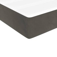 vidaXL Boxspringbett mit Matratze Dunkelgrau 80x200 cm Samt