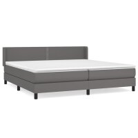 vidaXL Boxspringbett mit Matratze Grau 200x200 cm Kunstleder