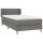 vidaXL Boxspringbett mit Matratze Dunkelgrau 90x200 cm Stoff