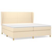 vidaXL Boxspringbett mit Matratze Creme 200x200 cm Stoff