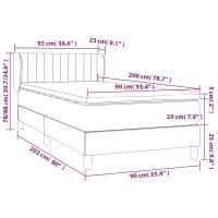 vidaXL Boxspringbett mit Matratze Dunkelblau 90x200 cm Samt