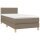 vidaXL Boxspringbett mit Matratze Taupe 100x200 cm Stoff